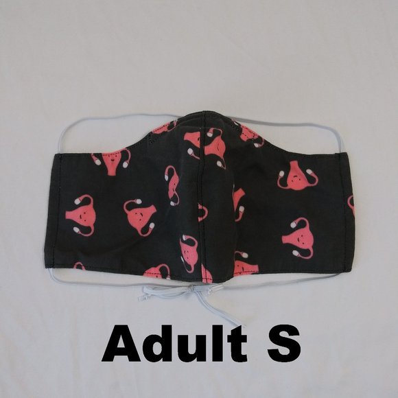 Hand Crafted Accessories - SECONDS Adult S homemade mask w/ pocket - uterus